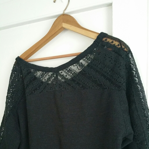 Lace Scoop Neck Sweatshirt - Picture 2 of 5